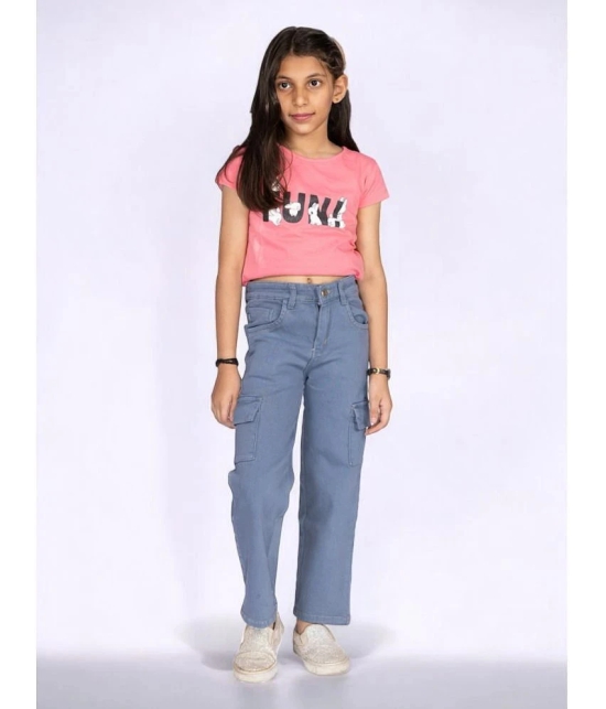 ICONIC ME- Kids Girls Premium Straight Fit Six Pocket Denim Jeans - None