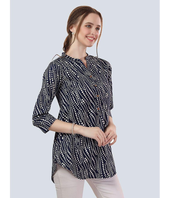 Meher Impex Blue Crepe Womens Tunic ( Pack of 1 ) - None