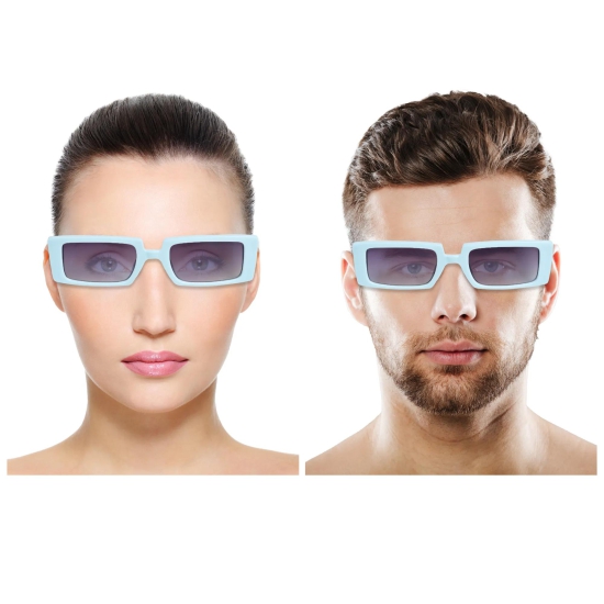 Chokore Tinted Rectangle Sunglasses (Light Blue)