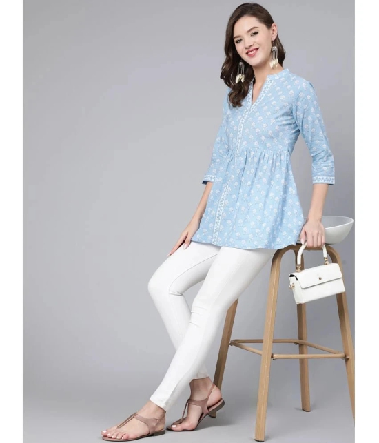 Antaran - Blue Cotton Womens Straight Kurti ( Pack of 1 ) - None