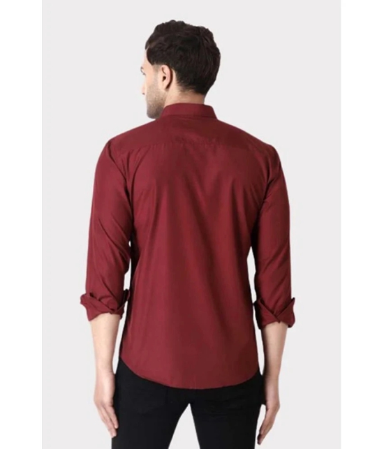 Springberry - 100% Cotton Slim Fit Maroon Mens Casual Shirt ( Pack of 1 ) - None