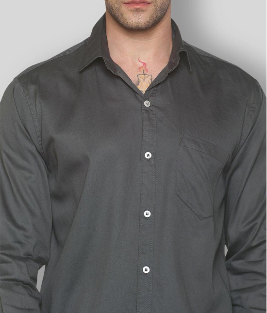 YHA - Grey Cotton Regular Fit Mens Casual Shirt ( Pack of 1 ) - None