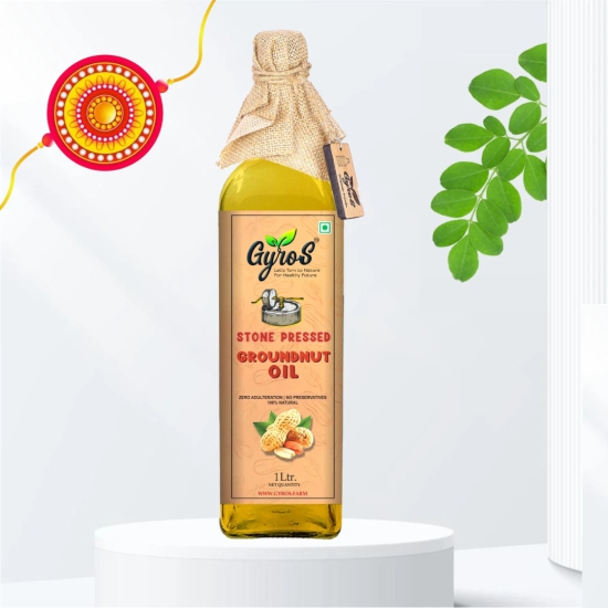 Stone Pressed Groundnut Oil-1 L Glass Bottle