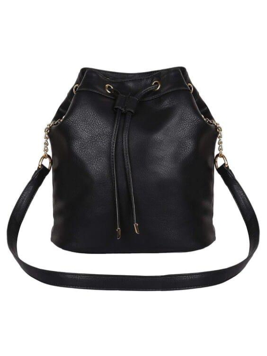 Lychee bags PU Black SLING BAG ( Black)