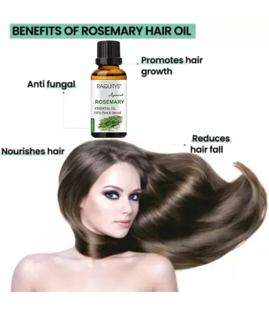 RAQUITYS Rosemary Essential Oil 100% PURE for Hair Growth, Skin, Anti Dandruff 15ML