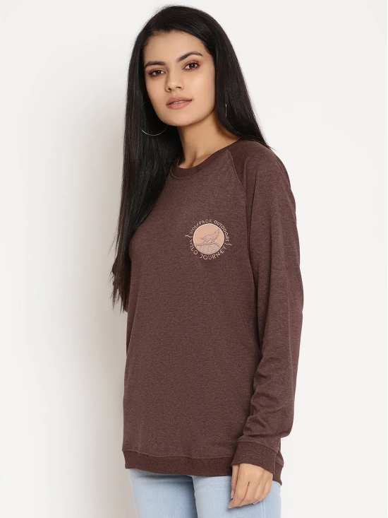 Women Wild Journey Burgundy Solid Sweatshirt-M