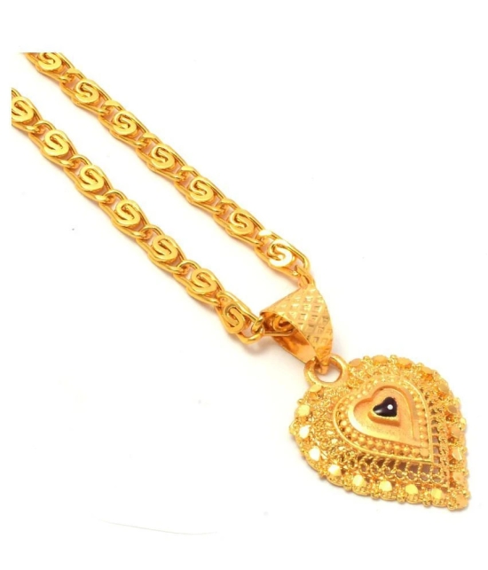 Jewar Mandi New Design Gold Plated Locket/Pendant with Link Chain Daily use for Men, Women & Girls, Boys - Golden