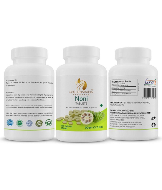 GOLDENACACIA HERRBALS Noni fruit 500mg 180 Tablets Tablets 1 no.s