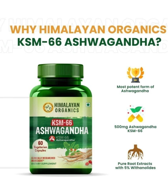 Himalayan Organics KSM - 66 Ashwagandha 1000Mg I KSM-66 I Boost Energy, Strength, Stamina 60 Capsule