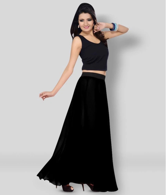 Sttoffa - Black Georgette Womens A-Line Skirt ( Pack of 1 ) - 38