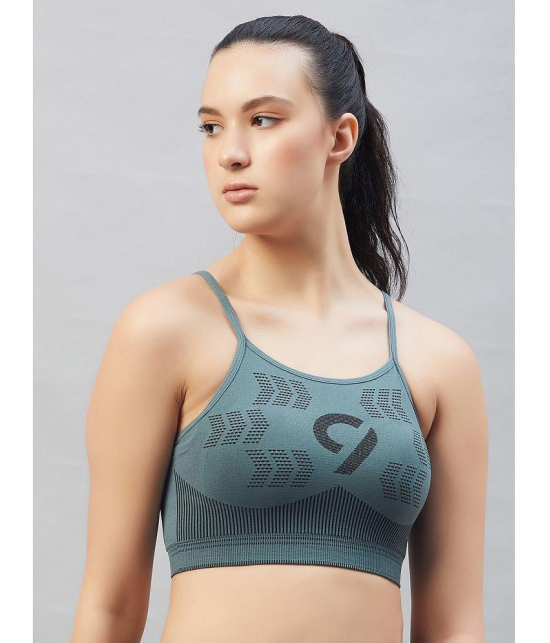 C9 Airwear - Green Nylon Lightly Padded Womens Sports Bra ( Pack of 1 ) - None