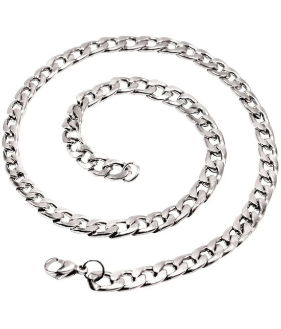 FASHION FRILL Silver Plated Stainless Steel Chain ( Pack of 1 ) - None