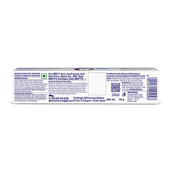 Sensodyne Fresh Mint Toothpaste, 75 Gm