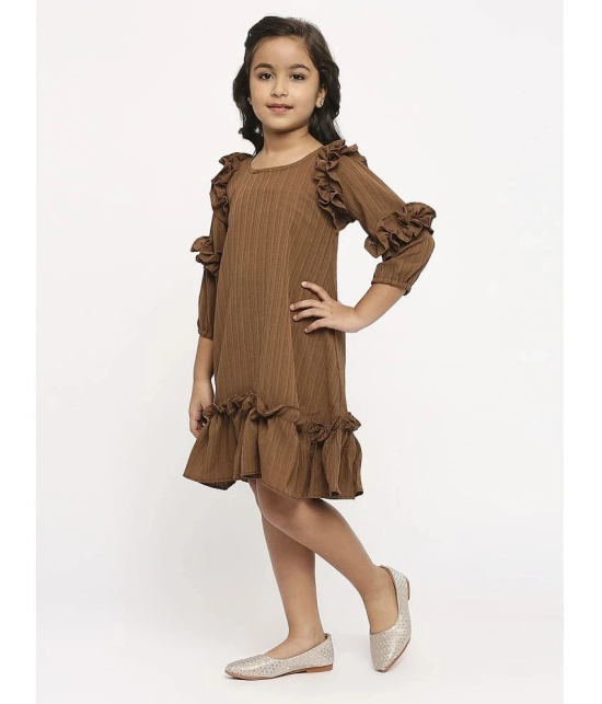 gufrina Brown Polyester Girls Fit And Flare Dress ( Pack of 1 ) - None