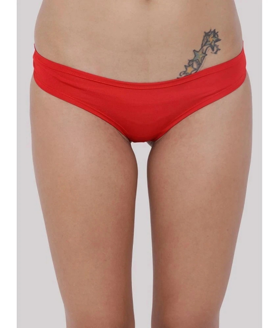 BASIICS By La Intimo - Red BCPSS02 Polyester Solid Womens Bikini ( Pack of 1 ) - None