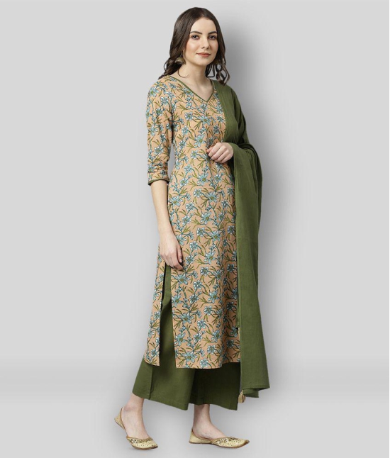 Janasya - Multicolor Straight Cotton Women''s Stitched Salwar Suit ( Pack of 1 ) - None