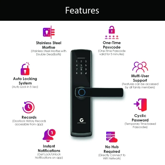 L&G Smart Video Doorbell & Smart Door lock Security Combo | German Engineering Product for Indian Standards