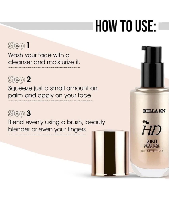 Adbeni HD 2in1 Super Stay Foundation 60ml | Suitable For All Skin Types | Shade-02