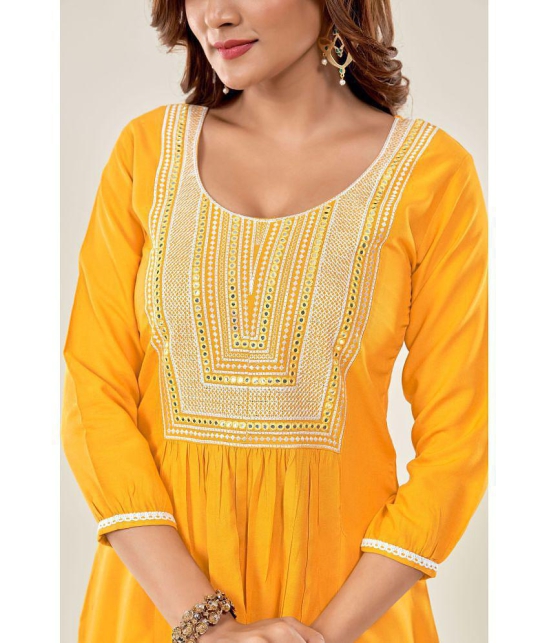 Glomee - Yellow Viscose Womens Tunic ( Pack of 1 ) - None