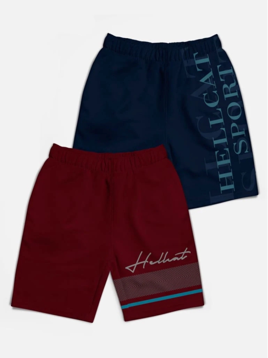 Trendy Typographic With Branding Printed Shorts for Boys - Pack of 2