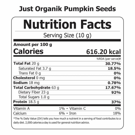 Just Organik Pumpkin Seeds 250g