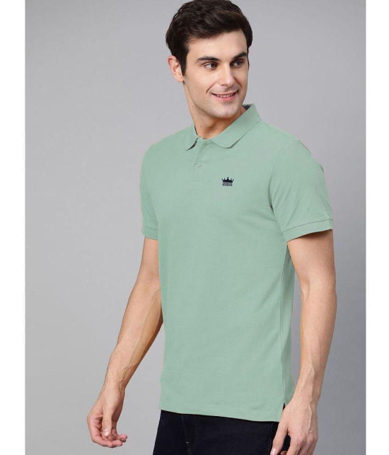 ADORATE Cotton Blend Regular Fit Solid Half Sleeves Mens Polo T Shirt - Mint Green ( Pack of 1 ) - None