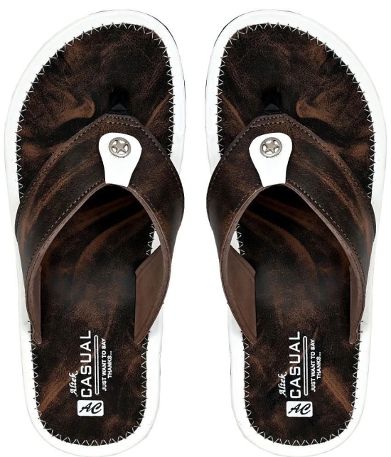 Altek - Brown Mens Thong Flip Flop - None