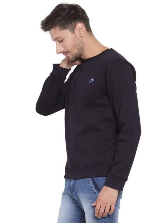 Rodamo  Men Navy Blue Slim Fit Sweatshirts