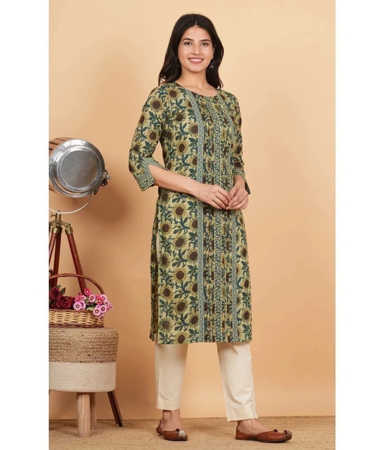 Vbuyz Cotton Printed Straight Womens Kurti - Blue ( Pack of 1 ) - None