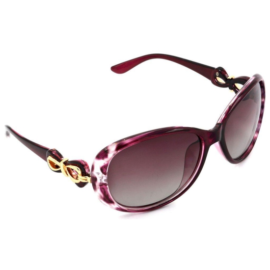 Hrinkar Pink Rectangular Sunglasses Styles Violet Frame Polarized Glasses for Women - HRS443-PNK-PNK