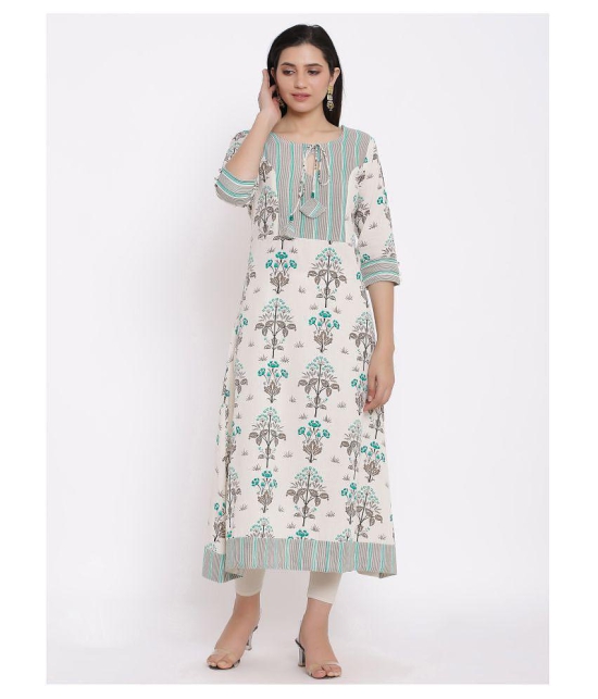 FabbibaPrints - Multicolor Cotton Women's Flared Kurti - L