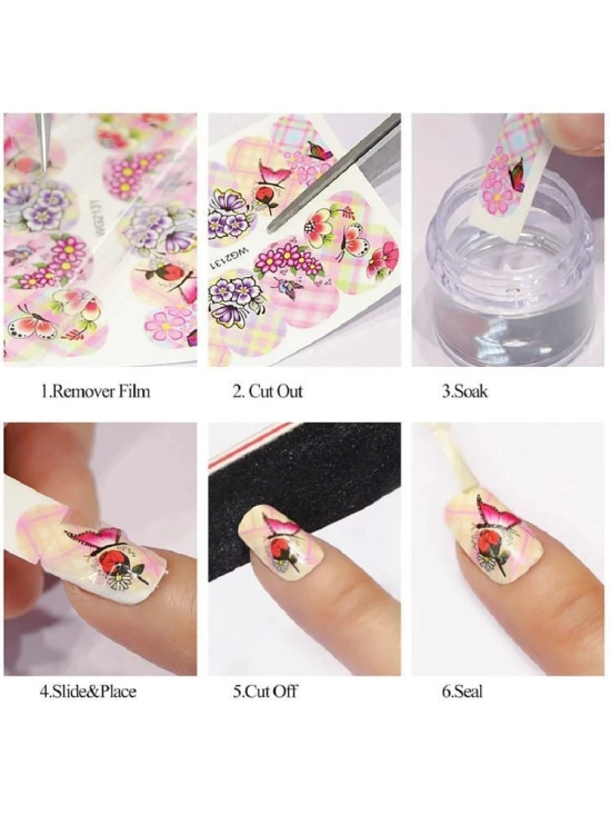 Lenon Assorted 3 Packet Nail Art Sticker 3D Effect 10 g