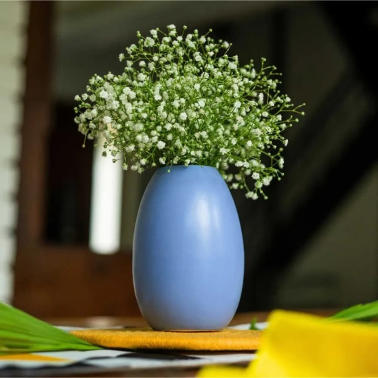 Oval Ceramic Table Vase Jodhpur Blue