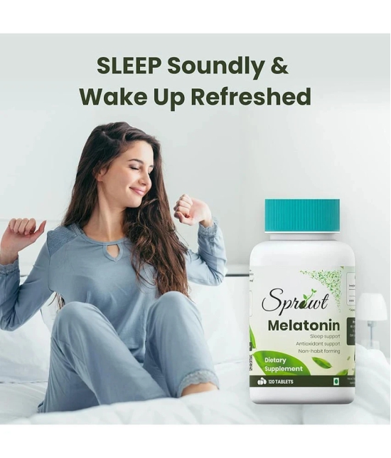 Sprowt Melatonin 10mg for better sleep | Antioxidant Support & Non-Habit Forming - 120 Veg Tablets