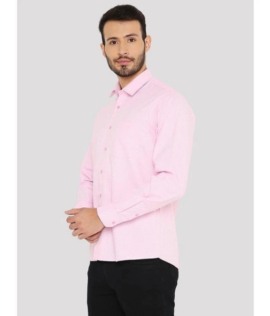 Maharaja Cotton Blend Slim Fit Checks Full Sleeves Mens Casual Shirt - Pink ( Pack of 1 ) - None