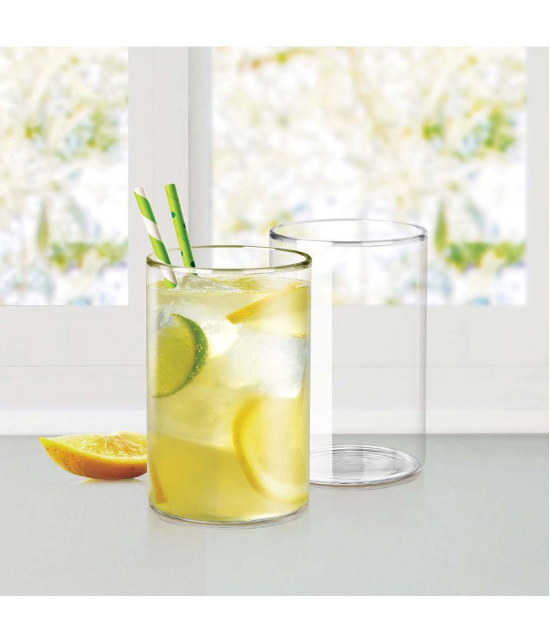 Treo By Milton Borosilicate Vector Glass Tumbler set of 6, 340ml Each, Transparent | Attractive | Microwave & Oven Safe| Light Weight | Glasses for Juices, Cold drinks, Water and Cocktails