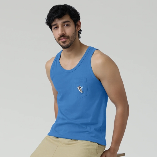 Renew Combed Cotton Tank Tops French Blue M