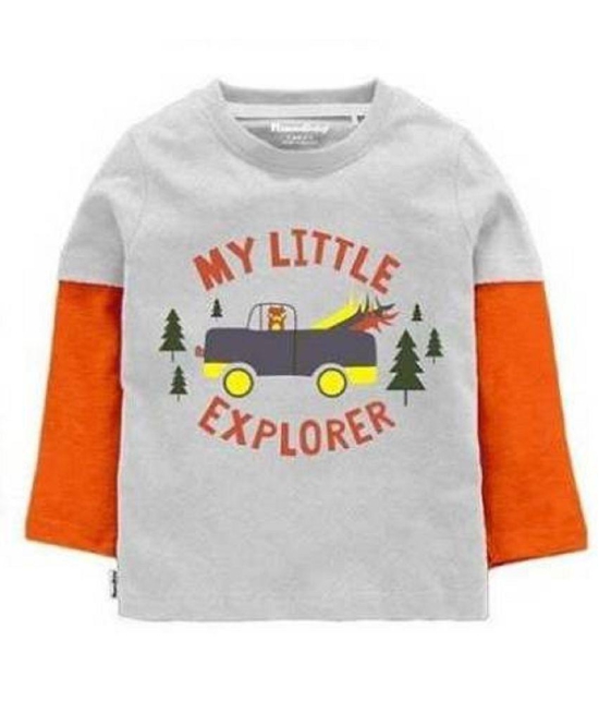 NammaBaby - Gray Cotton Boy's T-Shirt ( Pack of 2 ) - None