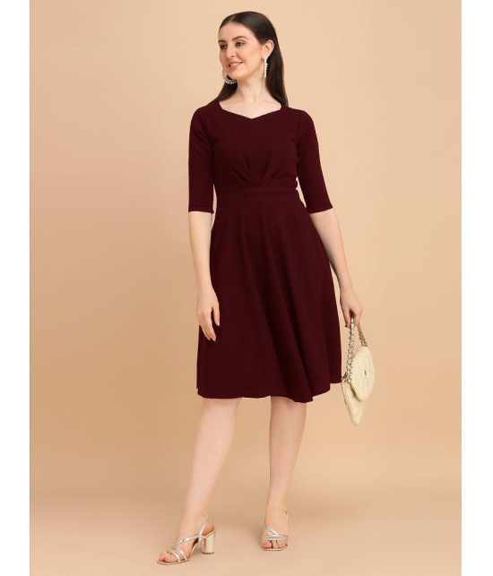 Sheetal associates - Maroon Cotton Blend Women's Bodycon Dress ( Pack of 1 ) - None