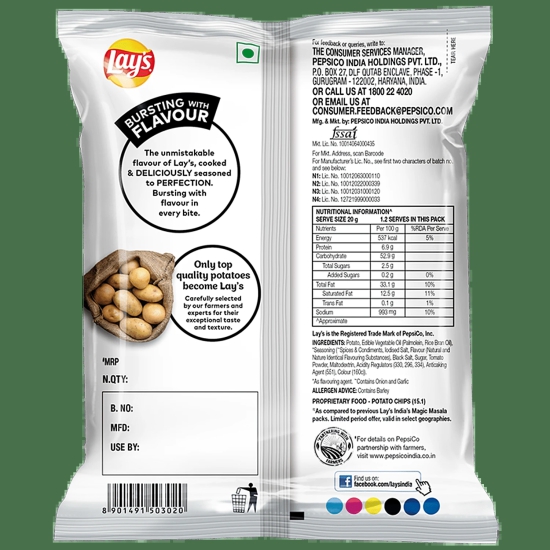 Lays Potato Chips - Indias Magic Masala, 23 G Pouch