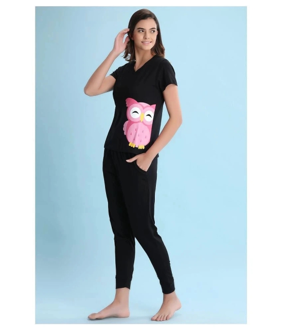 Clovia Cotton Nightsuit Sets - Black Pack of 2 - XL