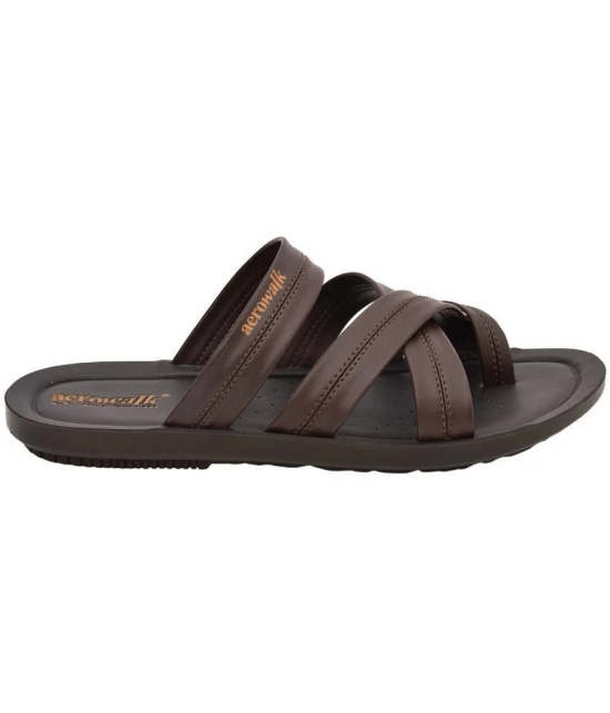 Aerowalk - Brown Mens Thong Flip Flop - None