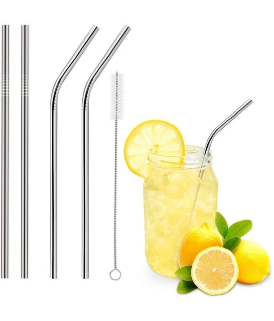 GKBOSS Stainless Steel Silver Straws - Silver