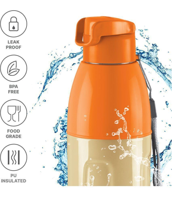 Milton Kool Convex 700 Insulated Inner Pet Water Bottle, 560 ml, Ivory | Easy To Carry | Leak Proof | School | Office | Gym | Hiking | Treking | Travel Bottle - Ivory