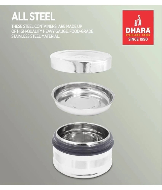 Dhara Stainless Steel Steel Silver Food Container ( Set of 1 ) - Silver