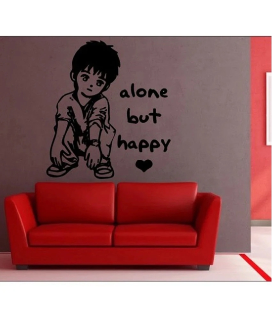 Decor Villa Black Alone But Happy Wall Sticker