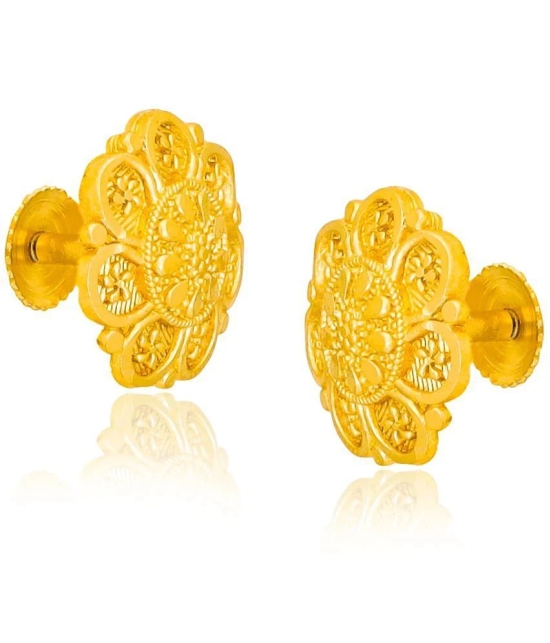 LUV FASHION Gold Stud Earrings ( Pack of 1 ) - Gold