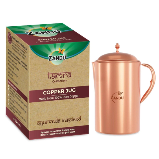 Zandu Pure Copper Jug for Natural Immunity and Nutrients (2 Litre)