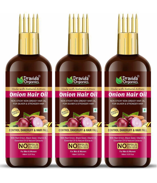 Dravida Organics - Anti Hair Fall Onion Oil 100 ml ( Pack of 3 )