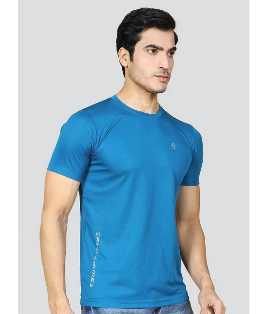 Supersquad Polyester Regular Fit Solid Half Sleeves Mens T-Shirt - Aqua Blue ( Pack of 1 ) - None